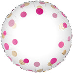 Pink Gold Confetti No Message Metallic 18" Foil Balloon