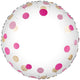 Pink Gold Confetti No Message Metallic 18" Foil Balloon