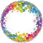 Colourful Confetti No Message Metallic 18" Foil Balloon