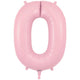 Number 0 - Oaktree - Matte Pink 34" Foil Balloon
