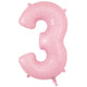 Number 3 - Oaktree - Matte Pink 34" Foil Balloon