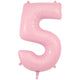 Number 5 - Oaktree - Matte Pink 34" Foil Balloon