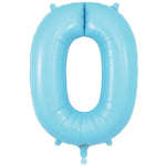 Number 0 - Oaktree - Matte Blue 34" Foil Balloon