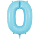 Number 0 - Oaktree - Matte Blue 34" Foil Balloon