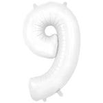 Number 9 - Oaktree - Matte White 34" Foil Balloon