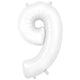 Number 9 - Oaktree - Matte White 34" Foil Balloon