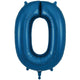 Number 0 - Oaktree - Navy Blue 34" Foil Balloon
