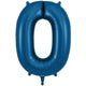 Number 0 - Oaktree - Metallic Navy Blue 34" Foil Balloon