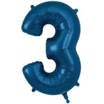 Number 3 - Oaktree - Metallic Navy Blue 34" Foil Balloon