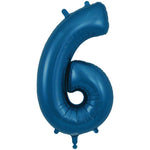 Number 6 - Oaktree - Metallic Navy Blue 34" Foil Balloon
