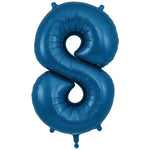 Number 8 - Oaktree - Metallic Navy Blue 34" Foil Balloon