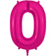 Number 0 - Oaktree - New Pink 34" Foil Balloon