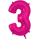 Number 3 - Oaktree - New Pink 34" Foil Balloon