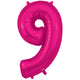 Number 9 - Oaktree - New Pink 34" Foil Balloon