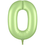 Number 0 - Oaktree - Satin Pastel Pistachio 34" Foil Balloon