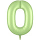 Number 0 - Oaktree - Satin Pastel Pistachio 34" Foil Balloon