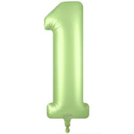 Number 1 - Oaktree - Satin Pastel Pistachio 34" Foil Balloon