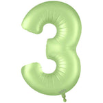 Number 3 - Oaktree - Satin Pastel Pistachio 34" Foil Balloon