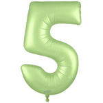 Number 5 - Oaktree - Satin Pastel Pistachio 34" Foil Balloon