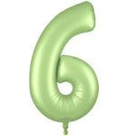 Number 6 - Oaktree - Satin Pastel Pistachio 34" Foil Balloon