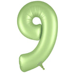 Number 9 - Oaktree - Satin Pastel Pistachio 34" Foil Balloon
