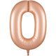 Number 0 - Oaktree - Satin Pastel Rose Quartz 34" Foil Balloon