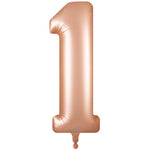 Number 1 - Oaktree - Satin Pastel Rose Quartz 34" Foil Balloon