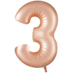 Number 3 - Oaktree - Satin Pastel Rose Quartz 34" Foil Balloon