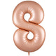 Number 8 - Oaktree - Satin Pastel Rose Quartz 34" Foil Balloon