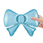Satin Pastel Blue Metallic Bow (5Pk) 13" Foil Balloon