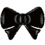 Bow Metallic Black 34" Foil Balloon