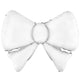 Bow Metallic White 34" Foil Balloon