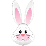 Cute Rabbit White Metallic 35" Foil Balloon