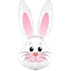 Cute Rabbit White Metallic 35" Foil Balloon