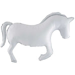 Horse Solid Color White Metallic 35" Foil Balloon
