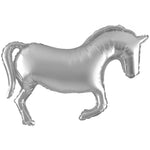 Horse Solid Color Silver Metallic 35" Foil Balloon