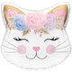 Floral Kitten Holographic 22" Foil Balloon