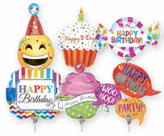 Air Filled Assortment - Birthday 14" Balloon (12 count)
