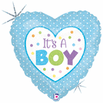 Baby Boy Dots 4" Air-fill Balloon (requires heat sealing)