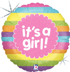 It's a Girl Rainbow 4" Air-fill Balloon (requires heat sealing)