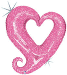 Chain of Hearts Pink Holographic 37" Balloon