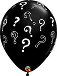 Question Mark - Black 16″ Latex Balloons (50 count)