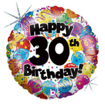 30th Party Birthday - Holographic 18" Balloon