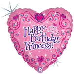 Happy Birthday Princess Heart 18" Party Decoration