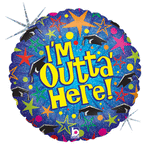 I'm Outta Here! 18" Holographic Balloon