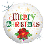 Merry Christmas Poinsettia 18" Balloon