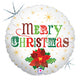 Merry Christmas Poinsettia 18" Balloon
