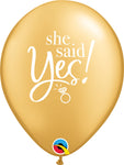 She Said Yes 11″ Latex Balloons (50 count)
