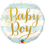 Baby Boy Blue Stripe 9" Air-fill Balloon (requires heat sealing)