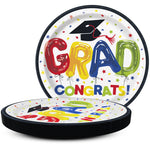 Letter Balloon Grad Ensemble Round Dinner Plates (8 Pk) 9"
